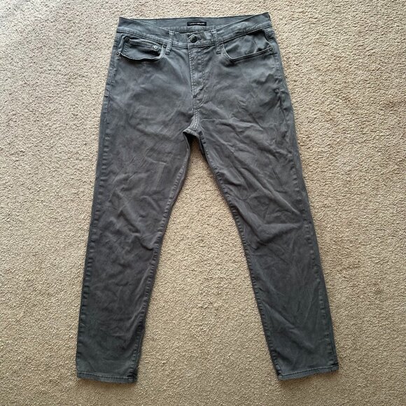 Lucky Brand Jeans Mens 34x32 Straight Leg Grey Denim Mid Rise Pockets - Picture 2 of 13